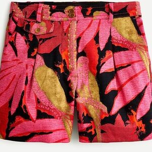 NWT J.Crew Pleated Shorts in Palm Print